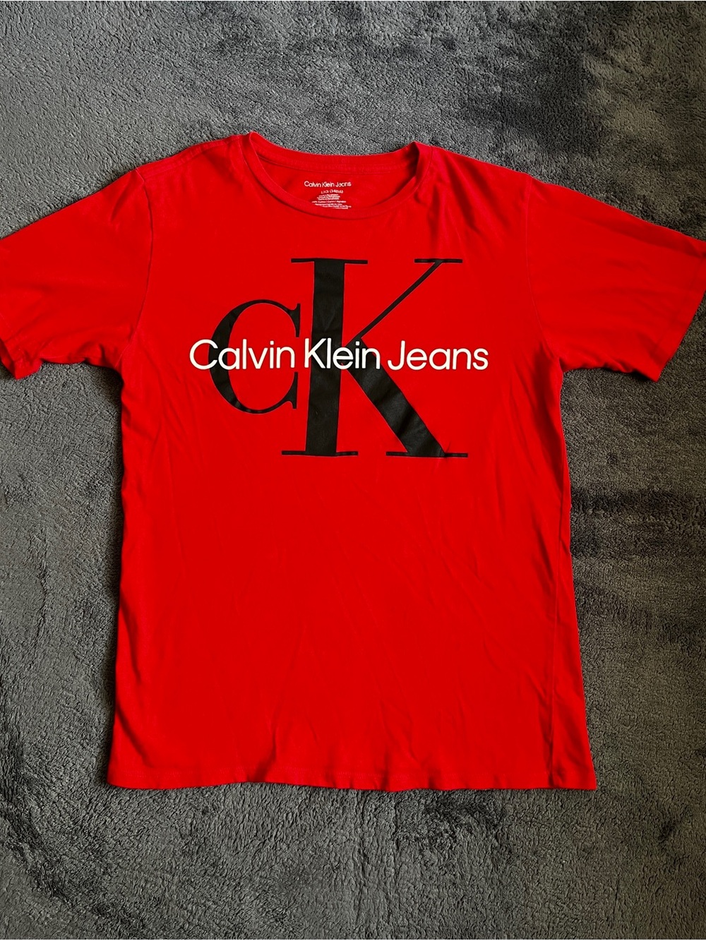 Calvin Klein Jeans Red Tee with Black CK Logo